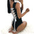 Black Backless Cross Lace Bodysuit