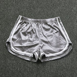 Silver Sexy High-Waist Satin Booty Shorts 2 Silver Sexy High-Waist Satin Booty Shorts 2