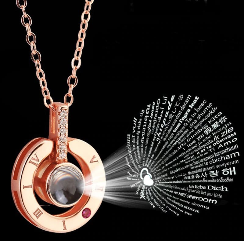 I Love You 100 Language Projection Pendant I Love You 100 Language Projection Pendant - Projection - Necklace