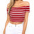 Striped Off Shoulder Crop Top