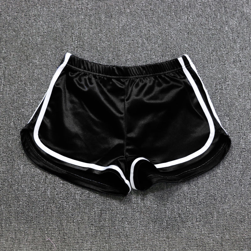 High-Waisted Black Stretch Satin Booty Shorts XS S M L XL 2XL 3XL