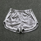 Silver Sexy High-Waist Satin Booty Shorts 2