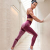 Pink Textured High Waist Leggings - Wall Stretch